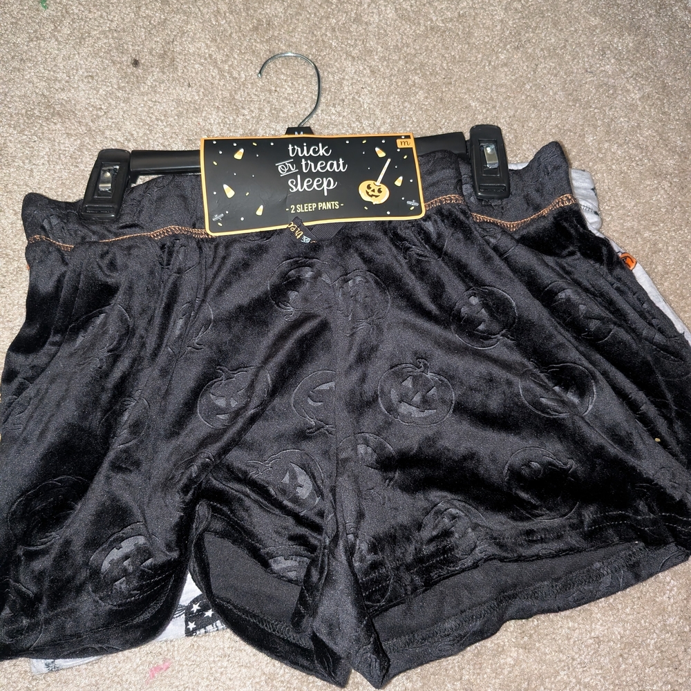 Black Halloween Sleep Shorts X2 Size M